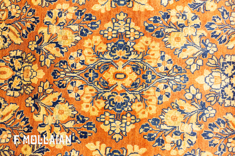 فرش آنتیک ایرانی ساروق طرح گلدار کد:۱۸۲۱۱۶