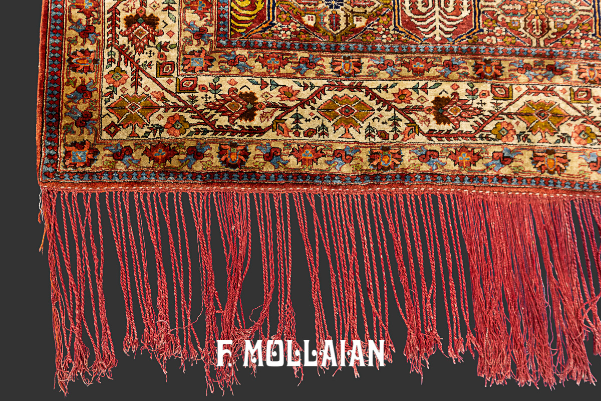 Antique All-Over Persian Giosheghan Silk (Sajjade Size) Rug n°:334308
