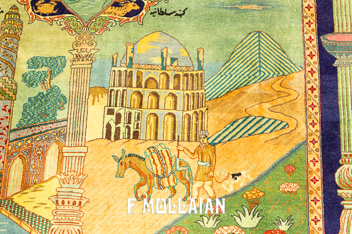 Tappeto Vecchio Figurativo Persiano Tabriz n°:712565