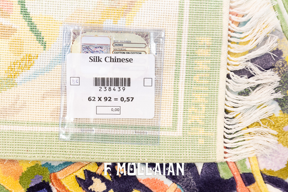 Small Chinese Signed “Kandinsky” Silk Rug n°:238439