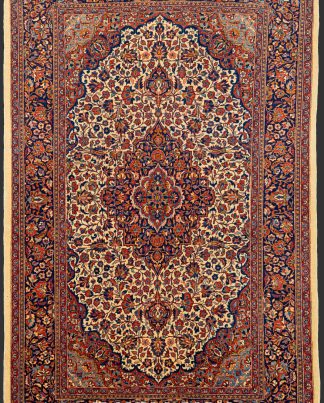 Antico Tappeto persiano Kashan in lana Kurk a medaglione classico n°:49896480