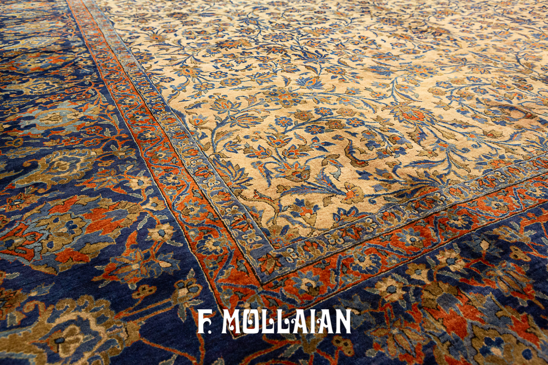 All-over Antique Persian Kashan Kurk Over-size Carpet n°:70729208
