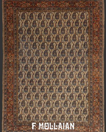 All-over Moharramat with Botheh design hand Knotted Mishan Antique Rug (295×222 cm) Mollaianrugs.com