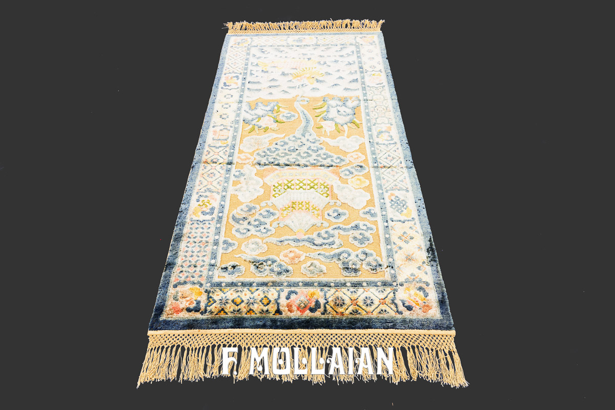 Antique Chinese Souf with Silk and Metal Thread Hand knotted and woven Rug n°:659997