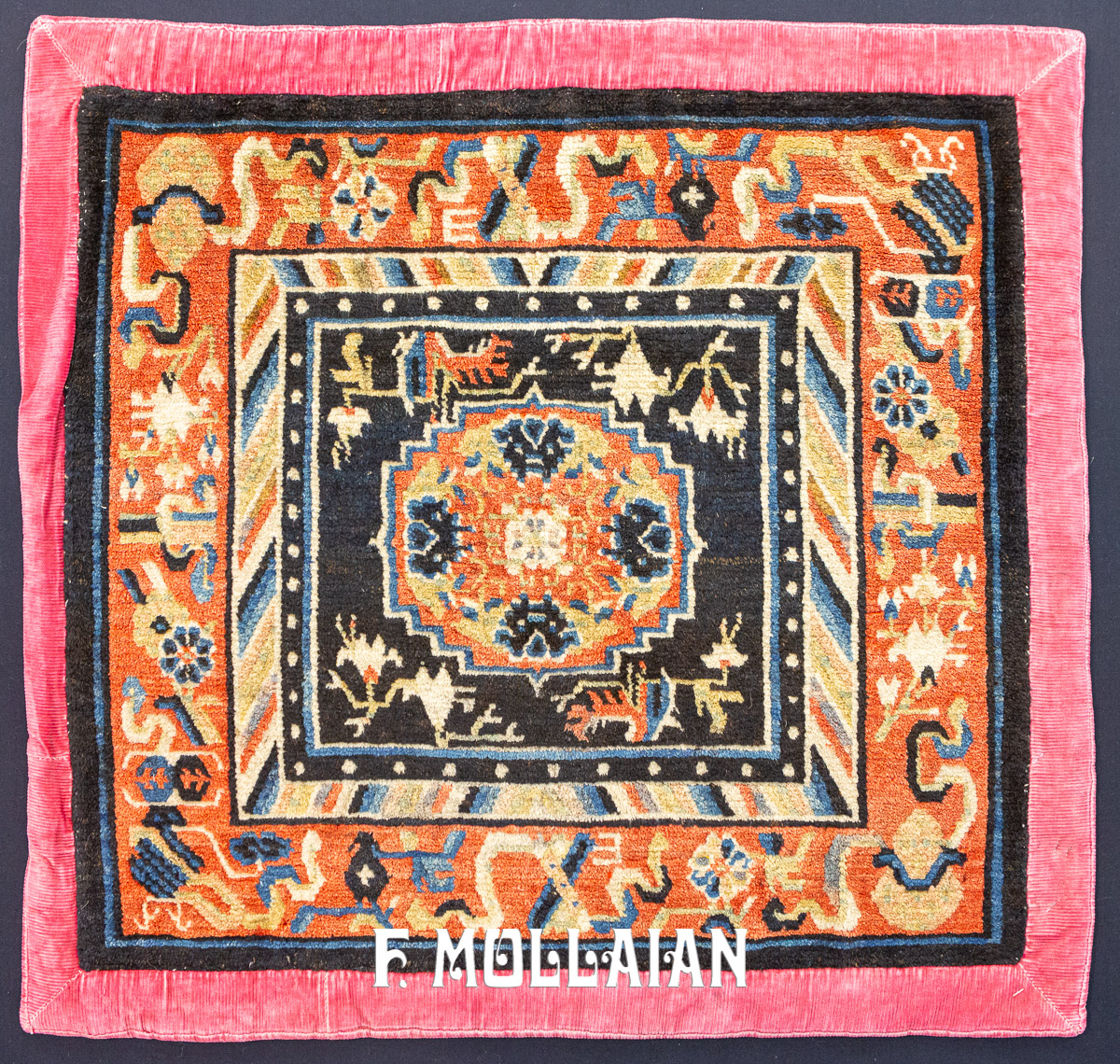Antico Tappeto Tibetano da Meditazione annodato a mano n°:29855895
