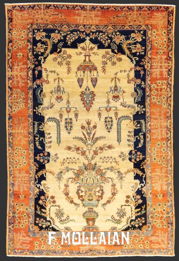 Hand-knotted Antique Saruk Farahan Persian Wool Rug (197×129 cm) Mollaianrugs.com