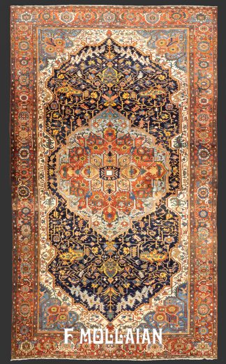 Hand knotted Over-size Antique Persian Hariz (Heris) Carpet n°:51013663