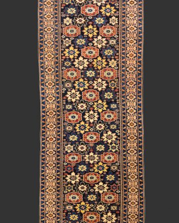 Long Handknotted Caucasian Kuba (Quba ) Antique Wool Carpet (396×122 cm) Mollaianrugs.com