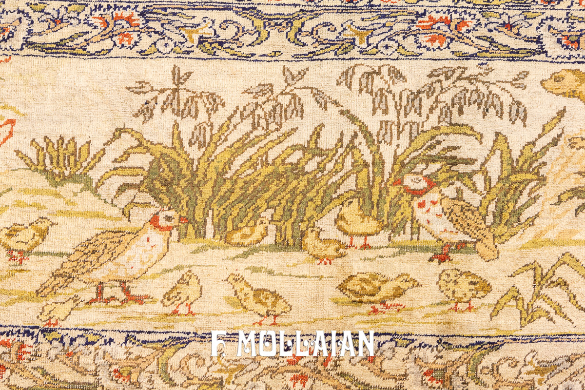 Rare design Pictorial (Animal figures) Antique Kaysery Turkish Carpet n°:220572