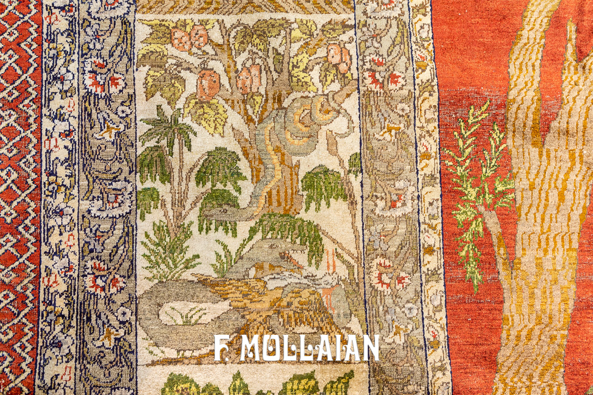 Rare design Pictorial (Animal figures) Antique Kaysery Turkish Carpet n°:220572