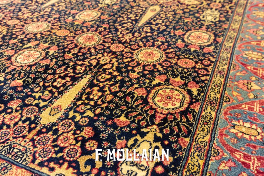 All-over Hand knotted Antique Tehran Persian Rug (210x143 cm)