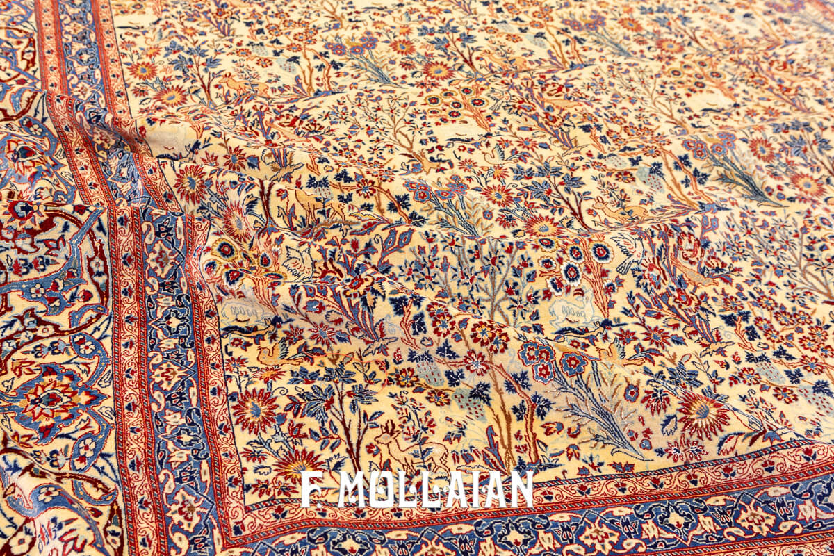 All-over Persian Nain Tudeshk Hand-knotted Semi-Antique Rug n°:360465