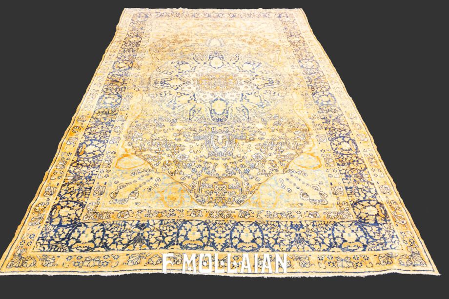 Antique Persian Medallion Hand-knotted Kerman Rug (235x155 cm)