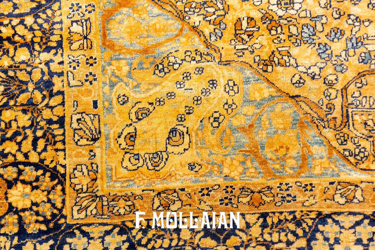 Antico Tappeto Persiano Kerman a Medaglione annodato a mano n°:58797493