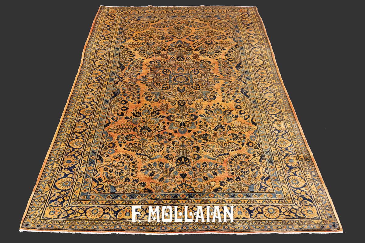 Classical Medallion Hand-knotted Antique Saruk Persian Rug n°:83482645