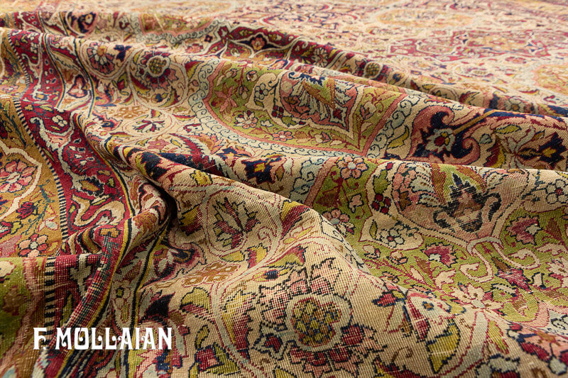 Antique Persian Kerman Ravar Carpet  n°:12786982