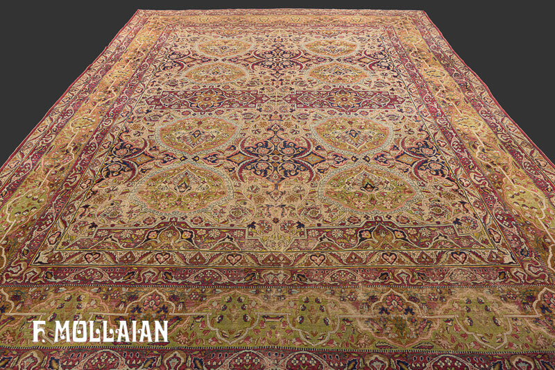 Antique Persian Kerman Ravar Carpet  n°:12786982