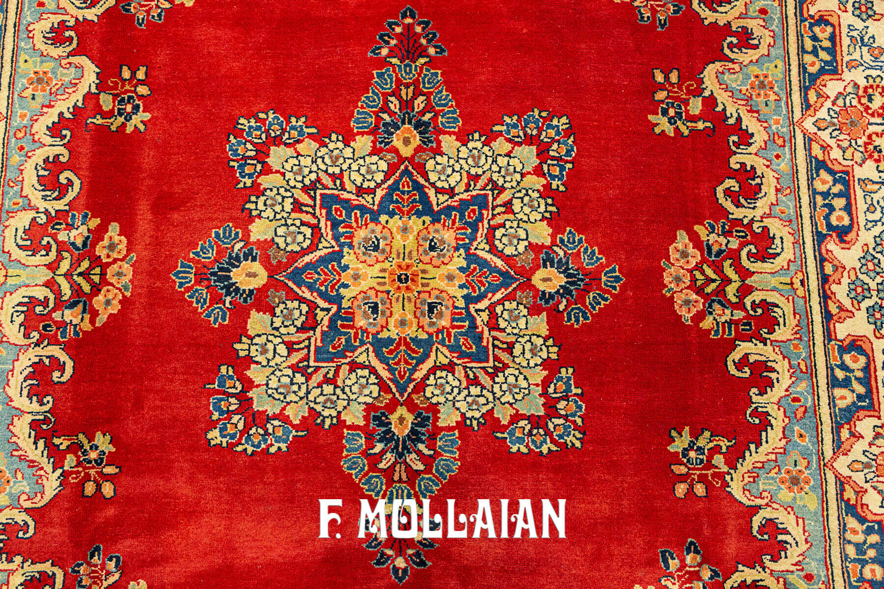 Beautiful Antique Persian Saruk Red Open-Field Medallion Rug n°:98308802