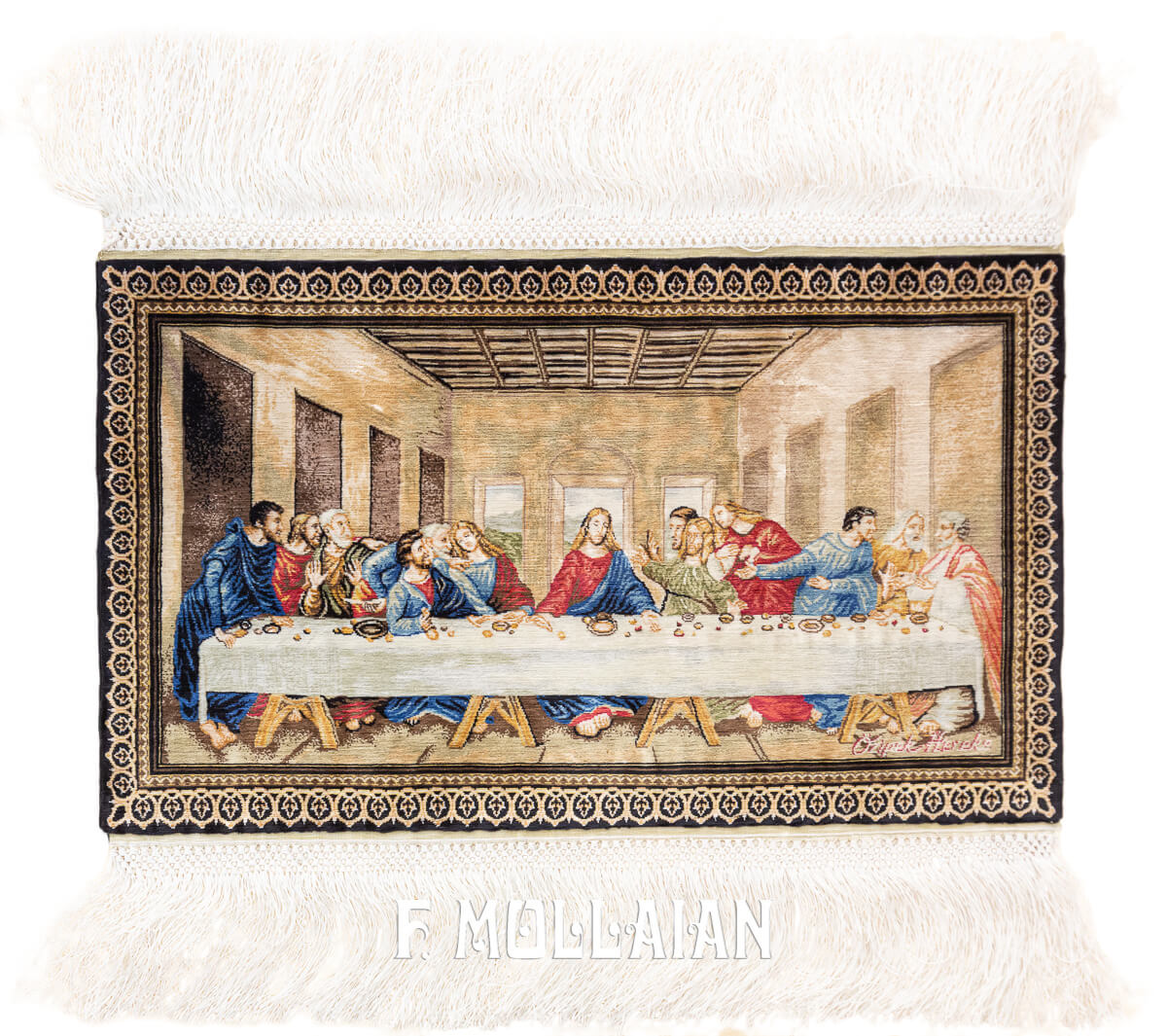 Tapis Pictorial Hereke « La Cène » Extrêmement Fin n°:233032