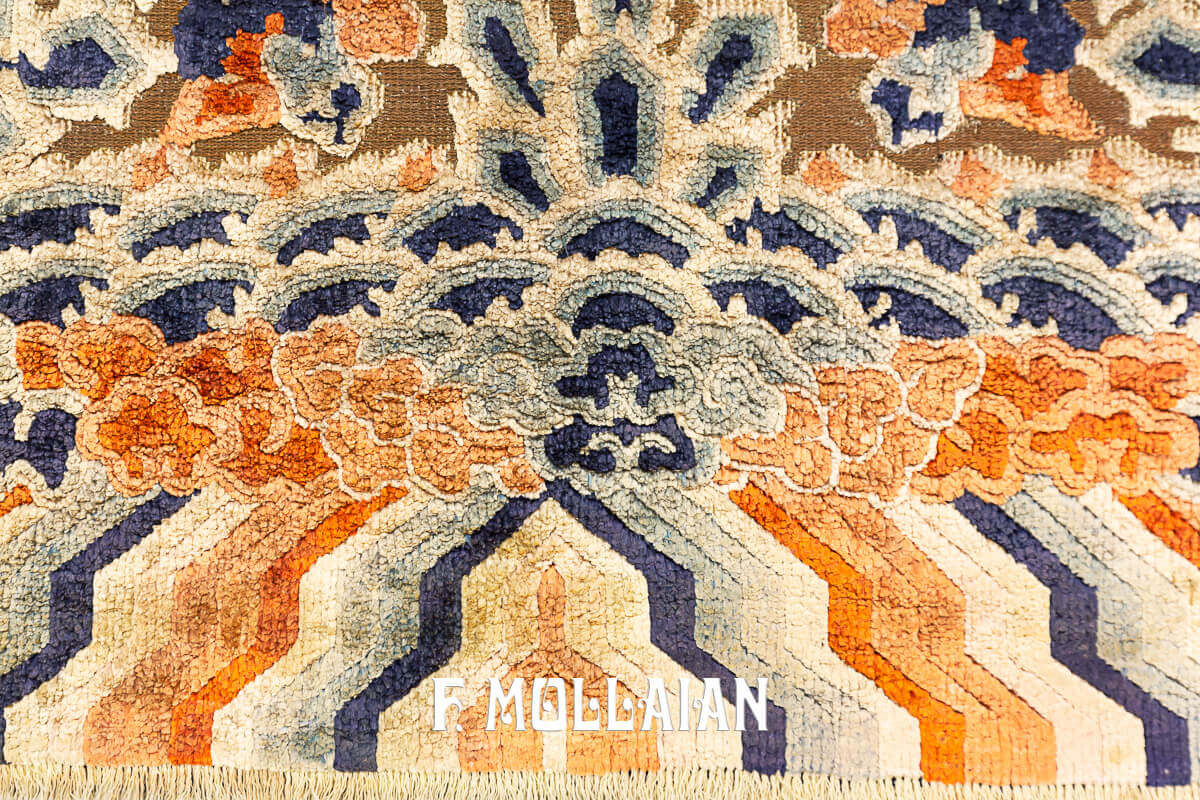 Tapis de Soie et Fil de Métal du Palais Impérial, Motif à Cinq Dragons n°:76413405