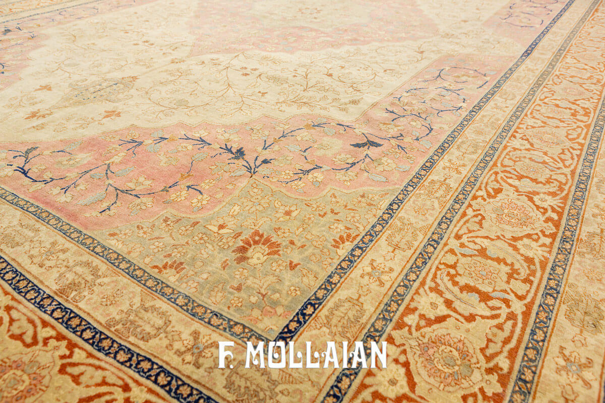 Floral Medallion Antique Tabriz Hadji djalili Larg Carpet n°:742216
