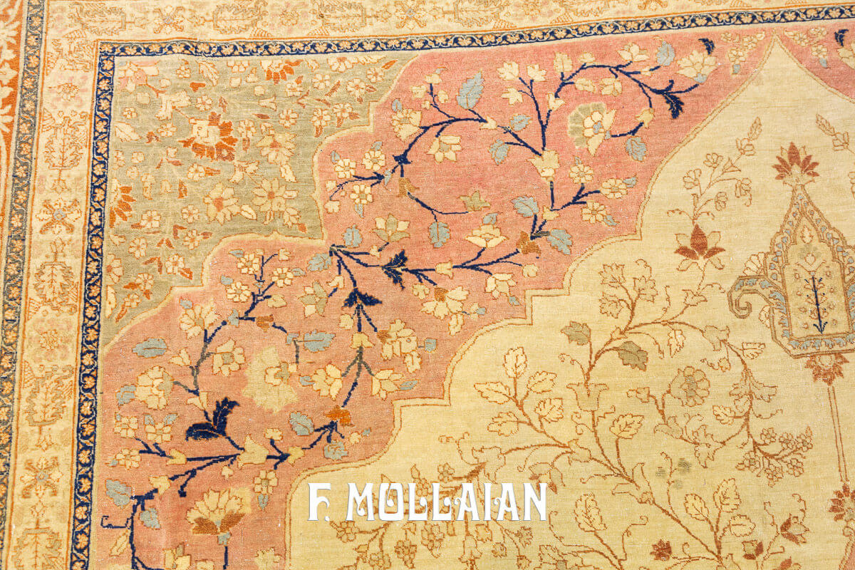 Floral Medallion Antique Tabriz Hadji djalili Larg Carpet n°:742216