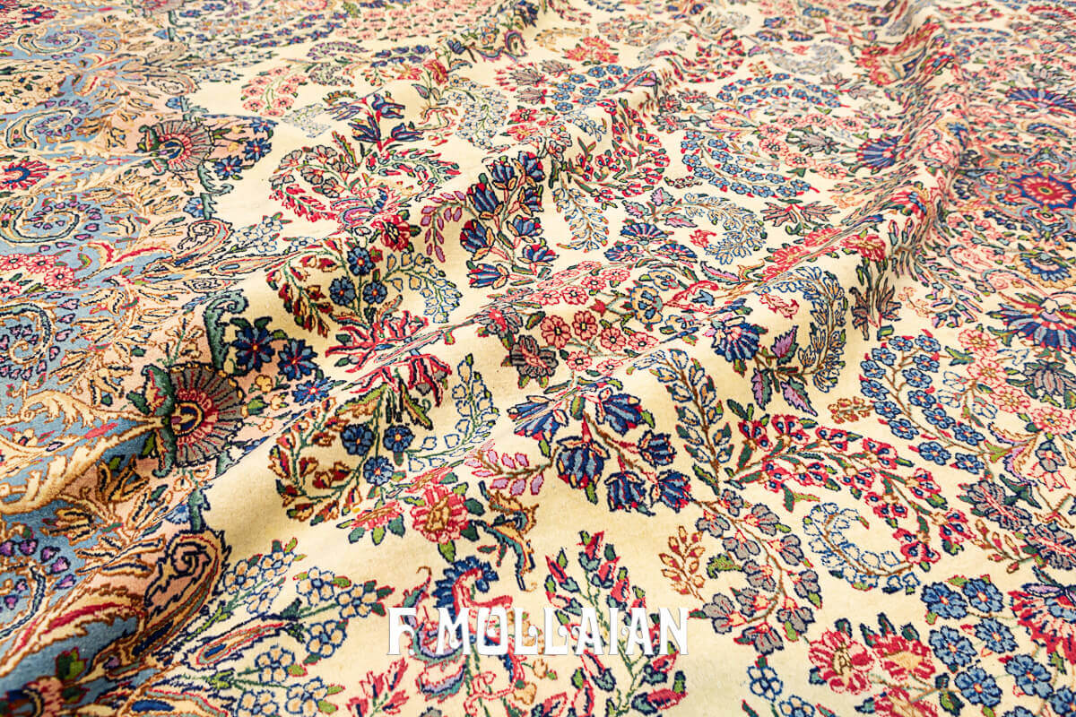 Large Persian Antique Floral Kerman Rug n°:76421505