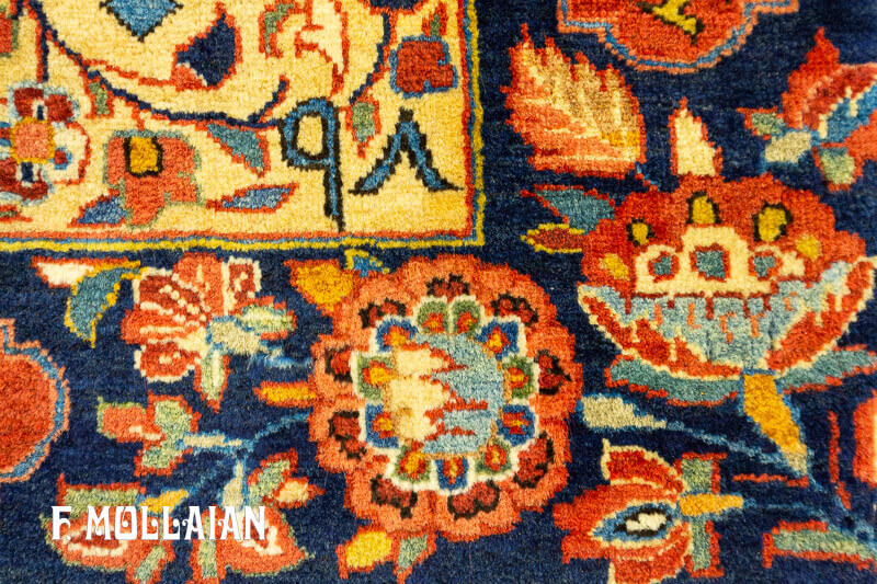 Pair of Antique Persian Small Saruk Rugs