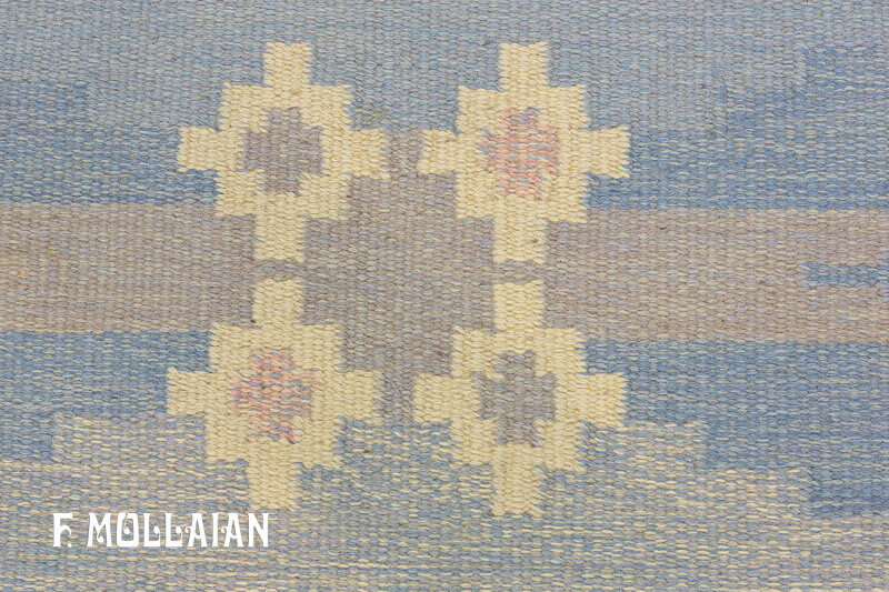 Semi-Antique Swedish Kilim n°:14040292