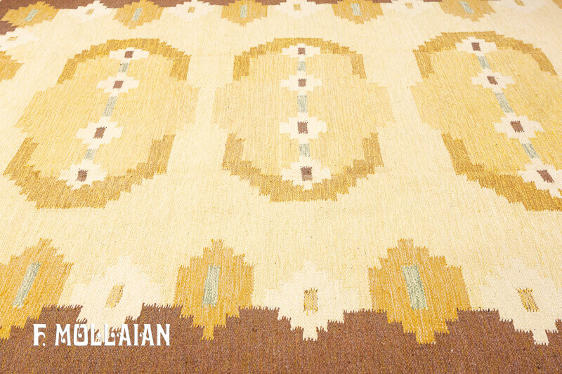 Semi-Antique Swedish Kilim n°:96342389