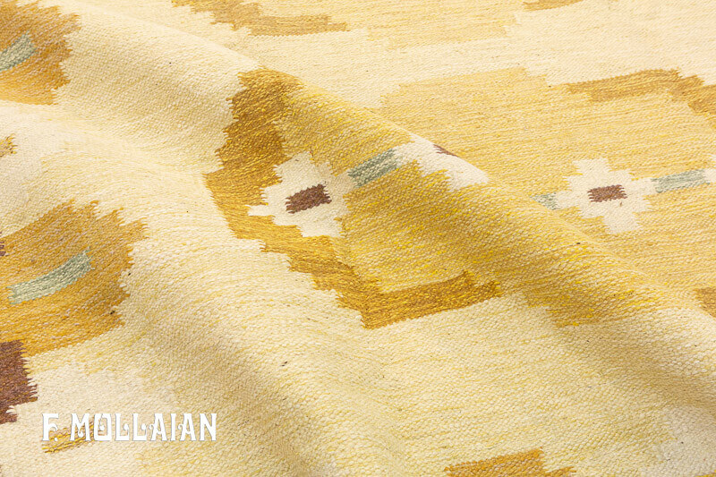 Semi-Antique Swedish Kilim n°:96342389