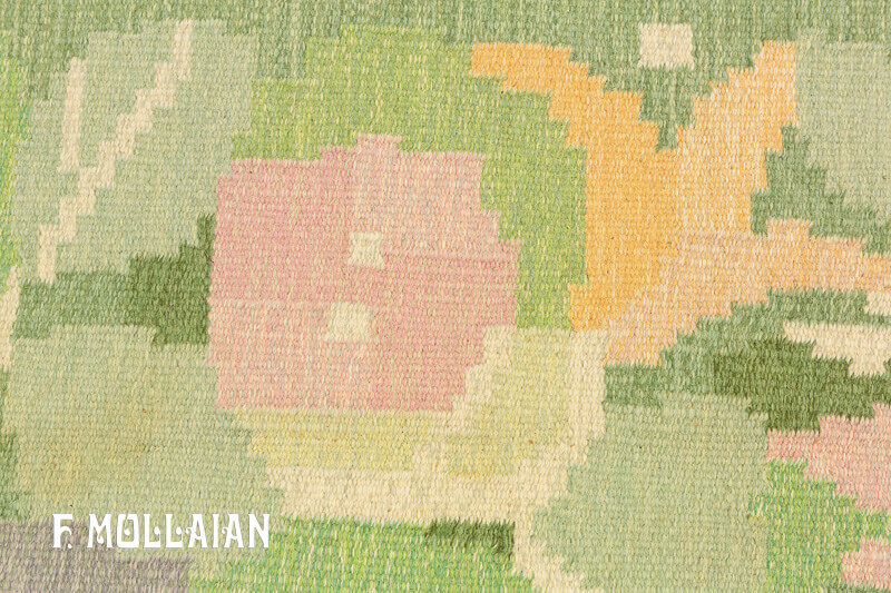 Semi-Antique Swedish Kilim n°:43588542
