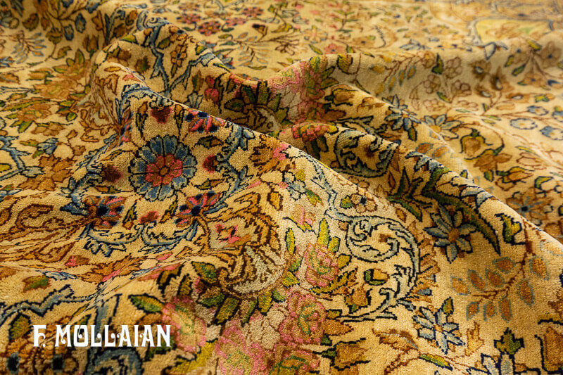 Tapis Persan Antique Kerman de Forme Carrée n°:99378902