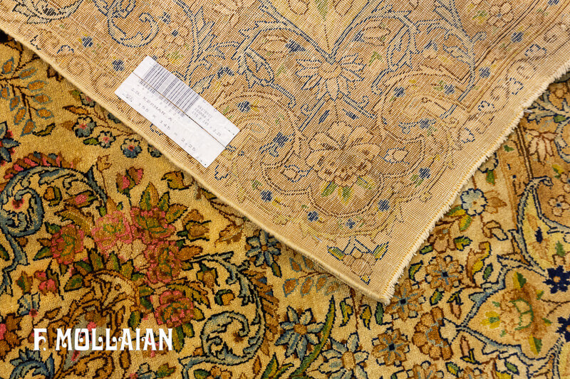 Tapis Persan Antique Kerman de Forme Carrée n°:99378902
