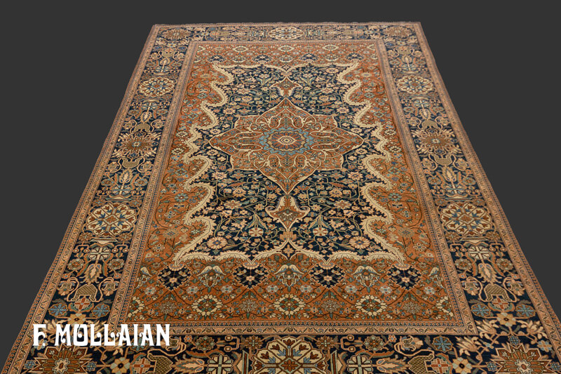 Antique Persian Kashan Mohtasham Rug (203x137 cm)