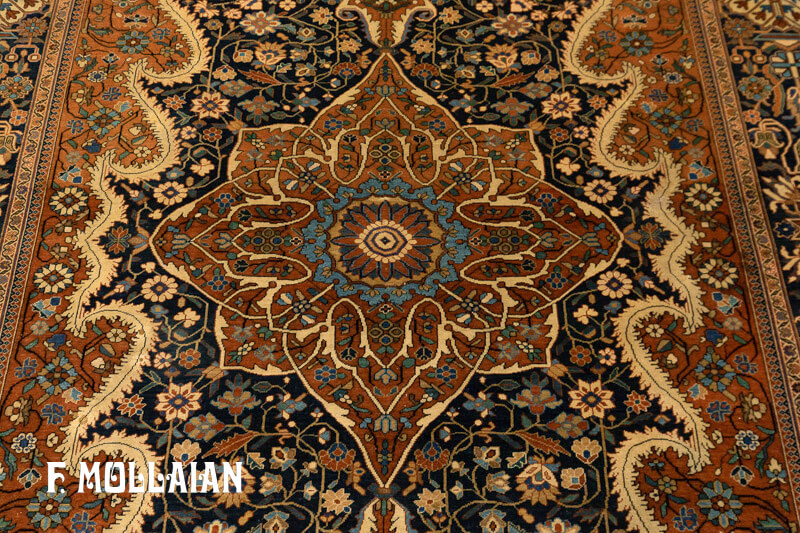 Antique Persian Kashan Mohtasham Rug (203x137 cm)