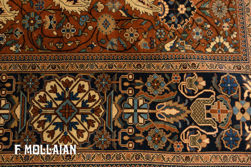 Antique Persian Kashan Mohtasham Rug (203x137 cm)