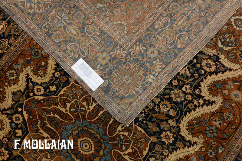 Antique Persian Kashan Mohtasham Rug (203x137 cm)