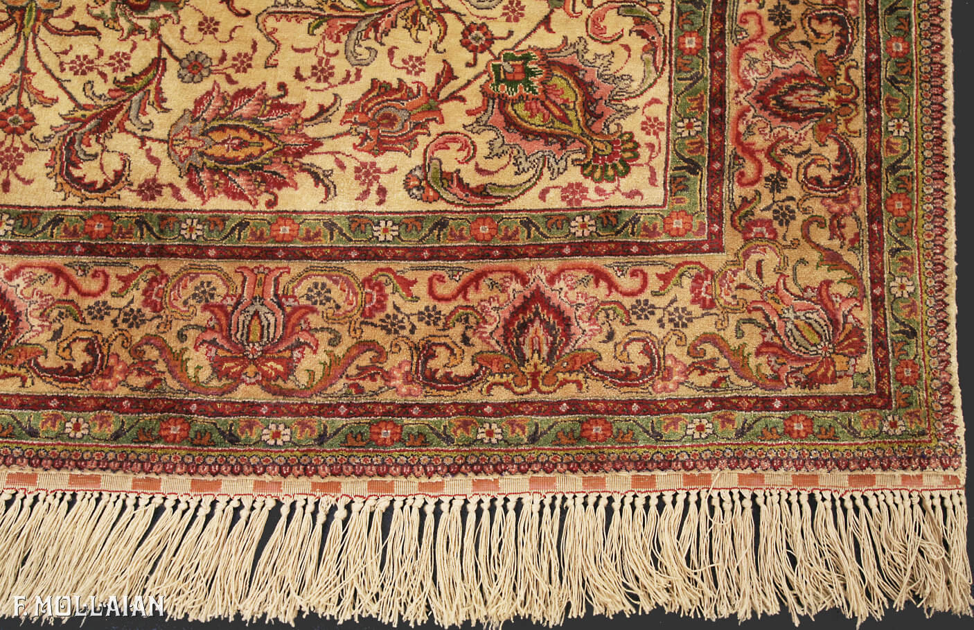 Antique Silk Rug Persian Tabriz n°:15632505