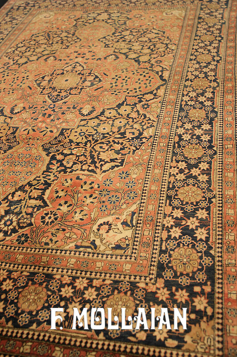 Tapis Persan Antique Kashan Mohtasham n°:27424419