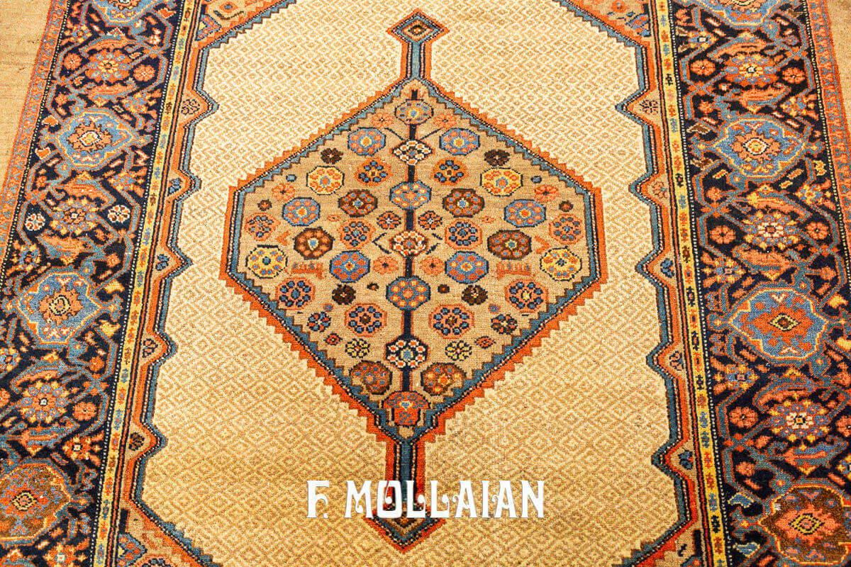 Camel-color Antique Persian Sarab Medallion Rug n°:278370