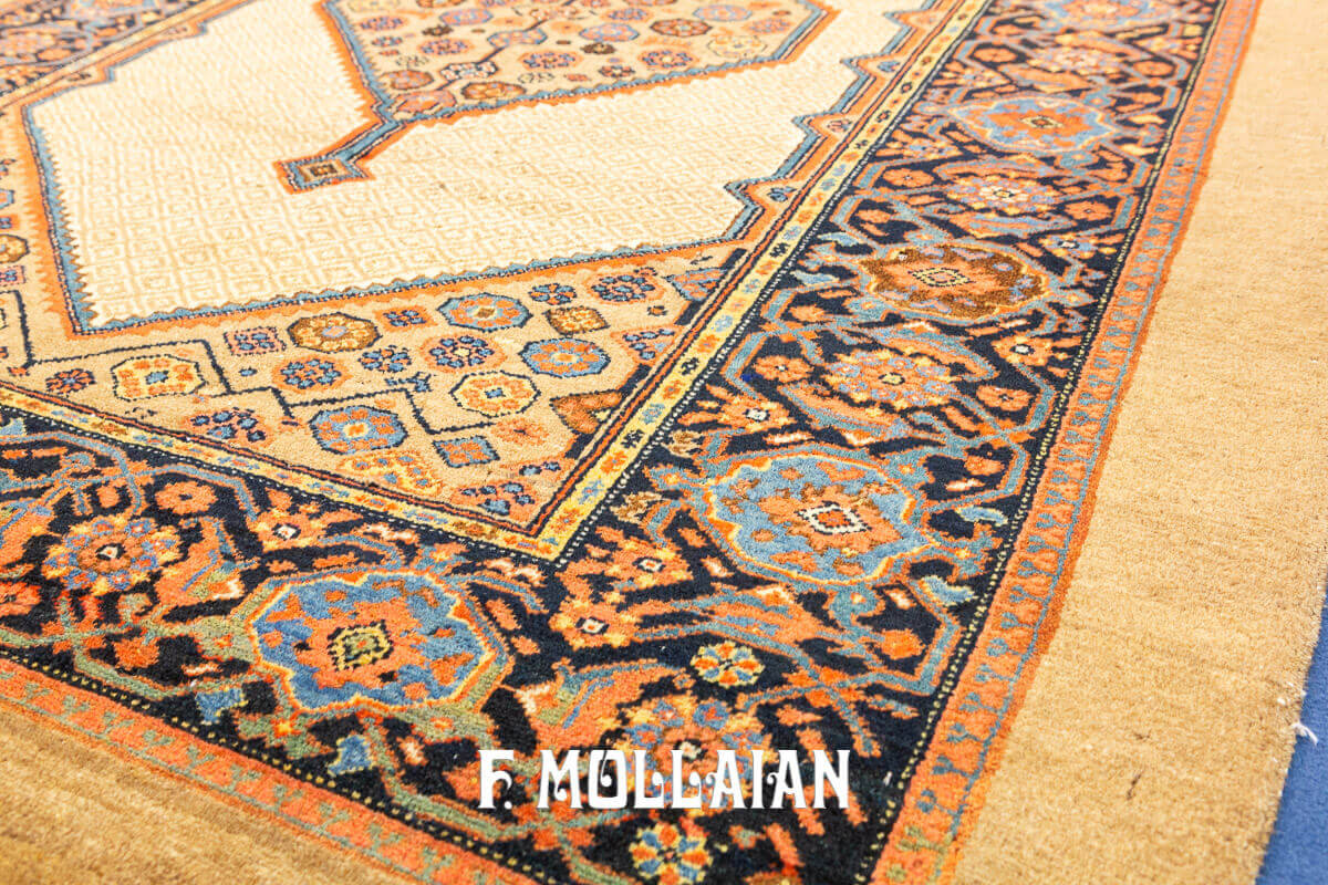 Camel-color Antique Persian Sarab Medallion Rug n°:278370