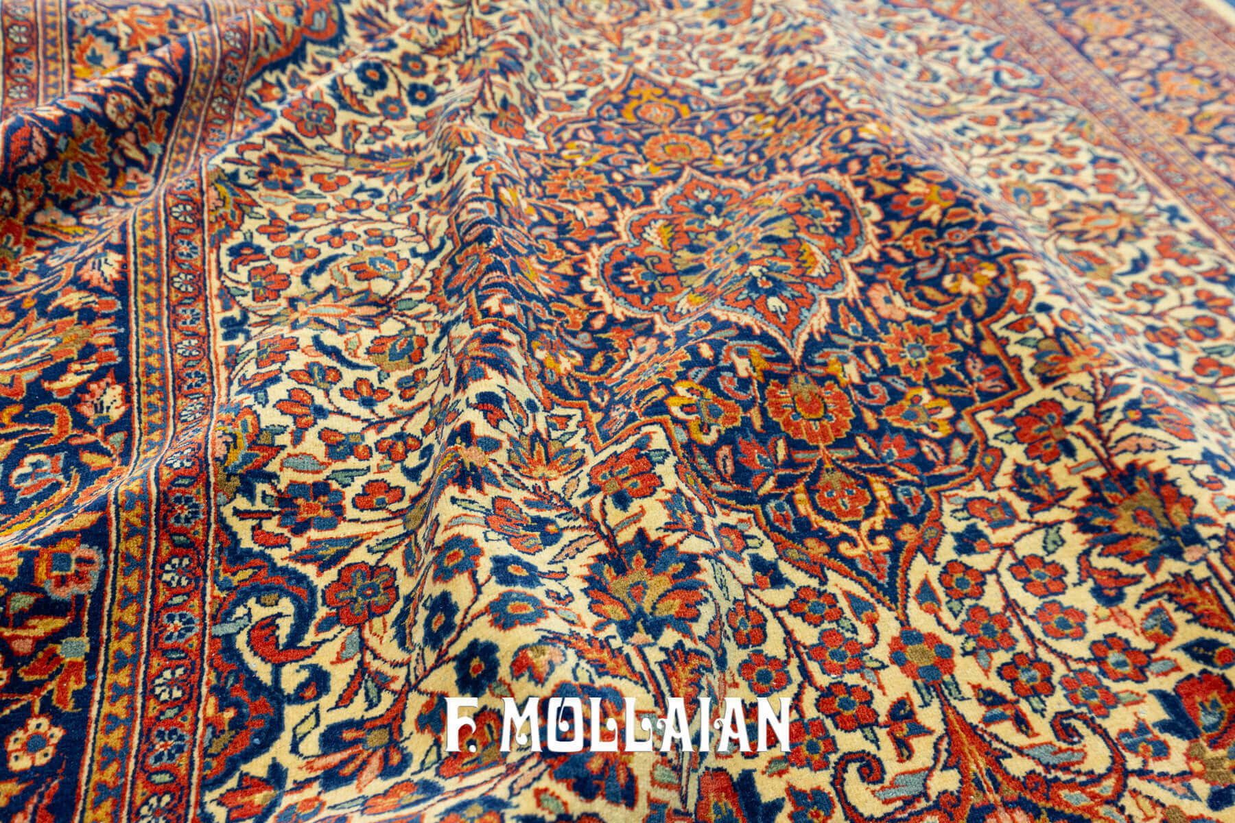 Tapis Persan Kashan Laine de Kurk n°:49896480