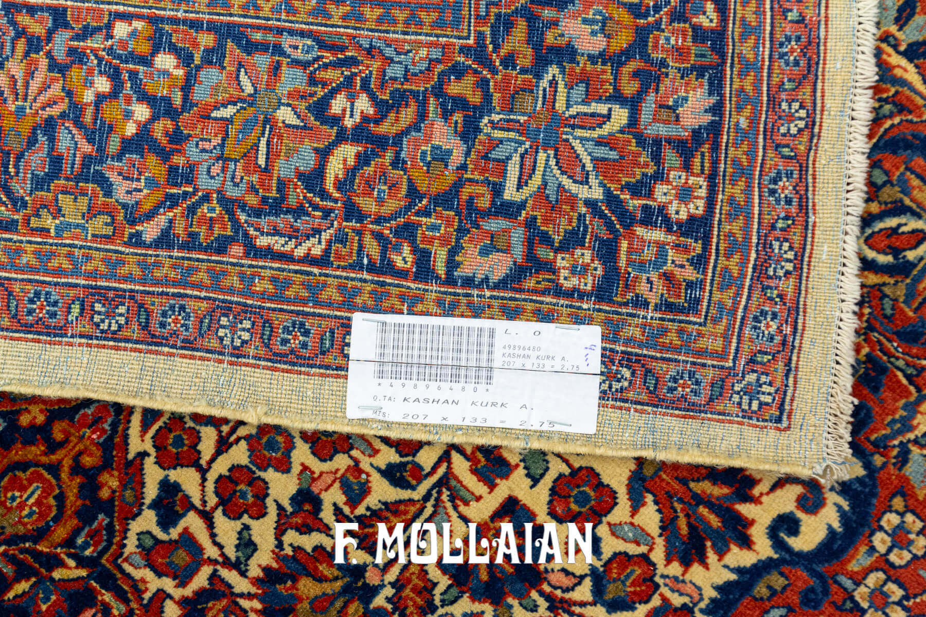Tapis Persan Kashan Laine de Kurk n°:49896480