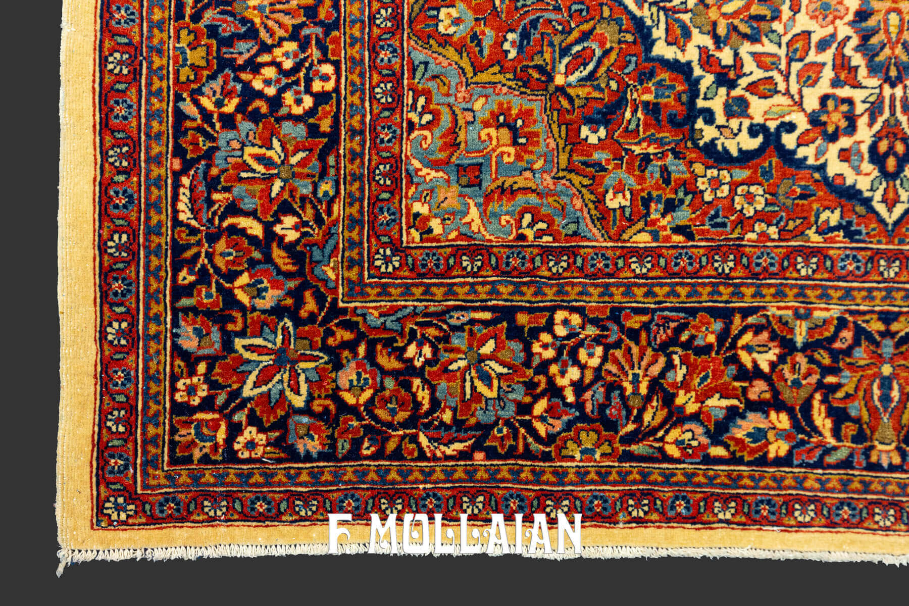 Tapis Persan Kashan Laine de Kurk n°:49896480