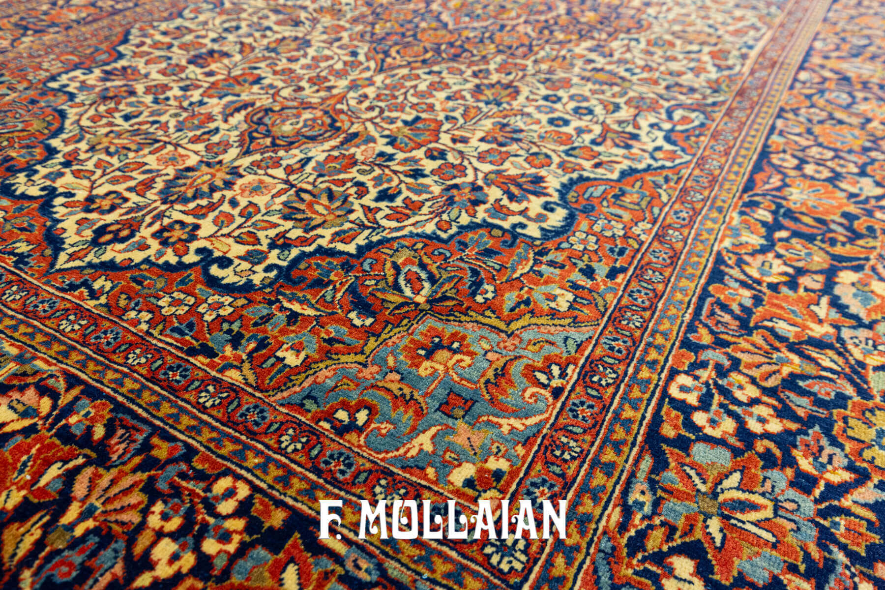 Tapis Persan Kashan Laine de Kurk n°:49896480