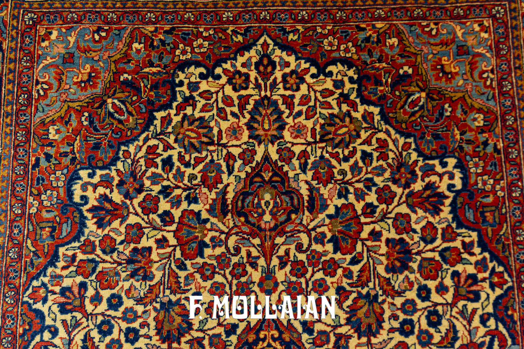 Tapis Persan Kashan Laine de Kurk n°:49896480