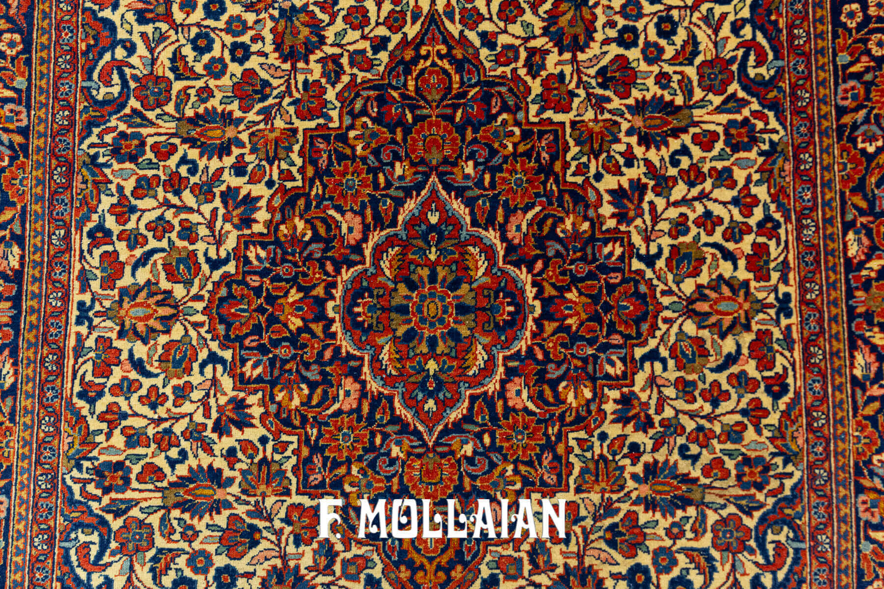 Tapis Persan Kashan Laine de Kurk n°:49896480