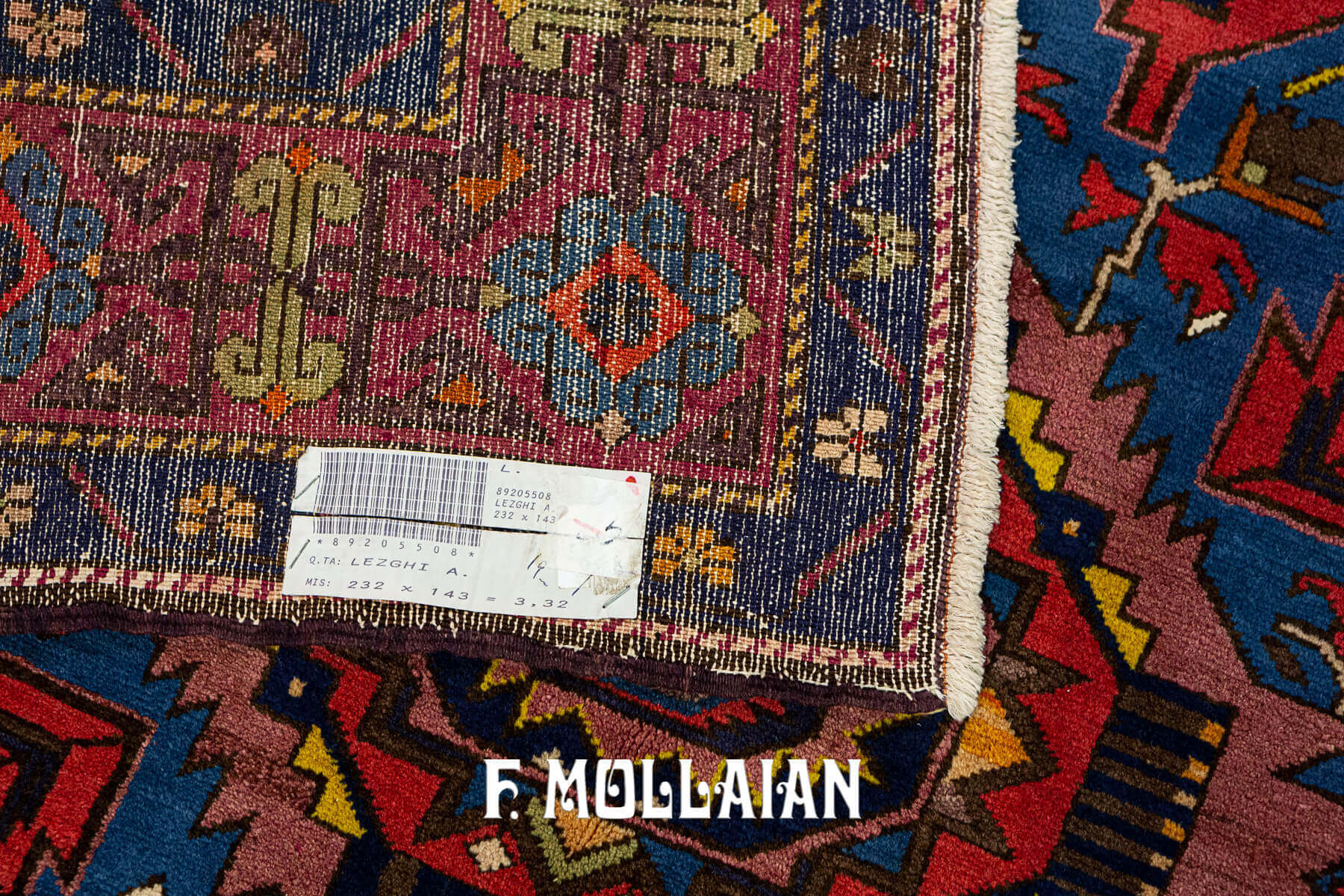 Antique Caucasian Lezghi Bold Design Hand-Knotted Rug n°:89205508