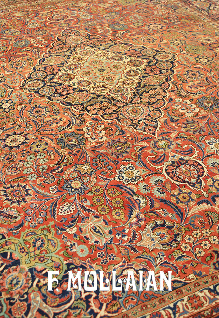 Antique Persian Kashan Kurk Carpet n°:21529851